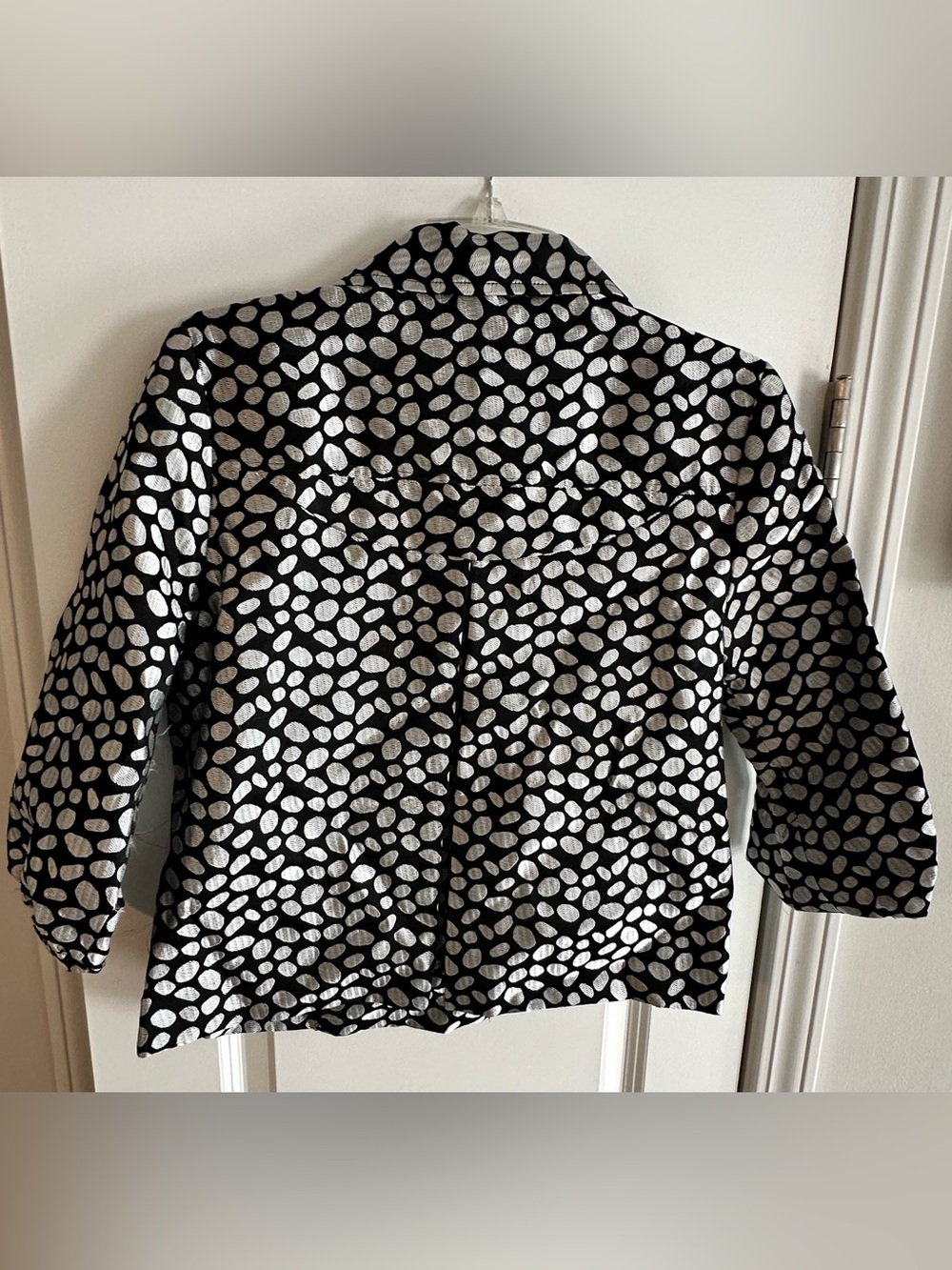 SilkLand Black Jacket with Silver Dot Pattern - Picture 4 of 5